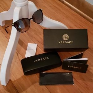 Versace Women's Sunglasses w/ Case Brown and Gold